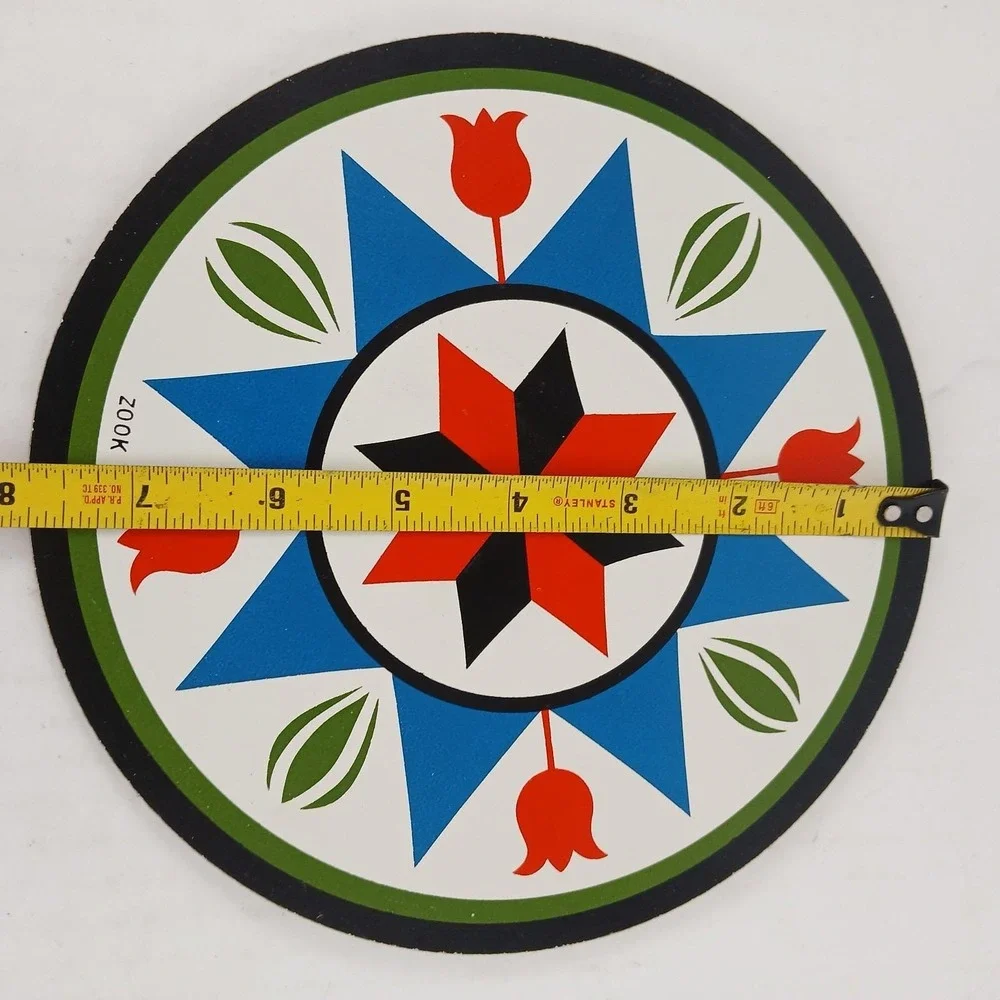 Vtg Zook Trivet Wall Art Pennsylvania  Dutch Star Flower‎ Kitschy MCM 7.75
